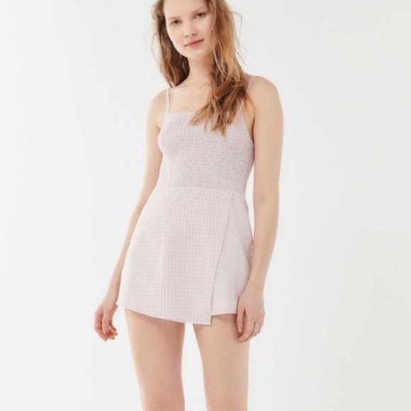 Urban Outfitters Winnie Pink Gingham Smocked Romper - Picture 6 of 6